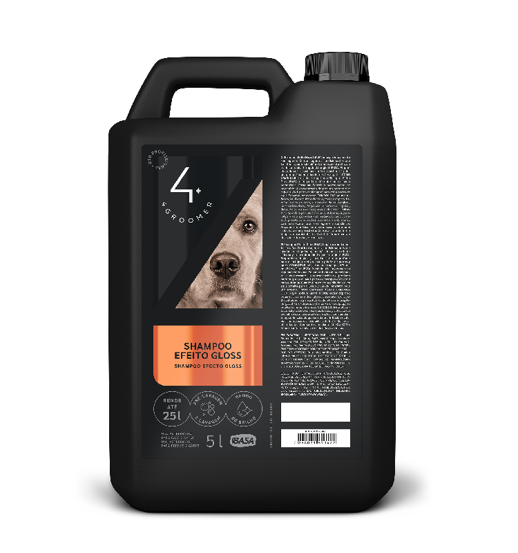 Shampoo Efecto Gloss Concentrado para Perros y Gatos 4Groomer-Ibasa 5L