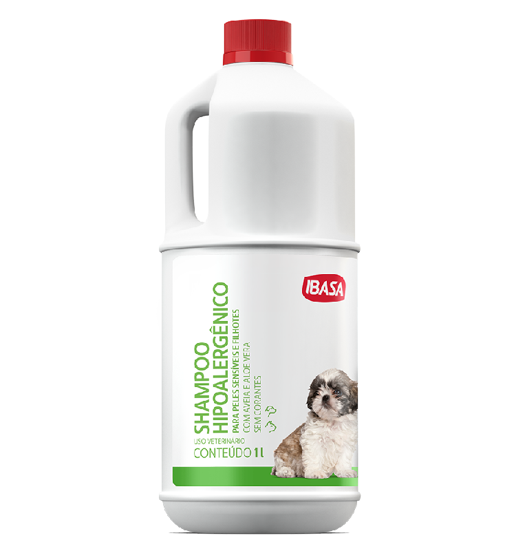 Shampoo Hipoalergénico Pieles Sensibles con Avena y Aloe Vera para Perros y Gatos Ibasa 1L