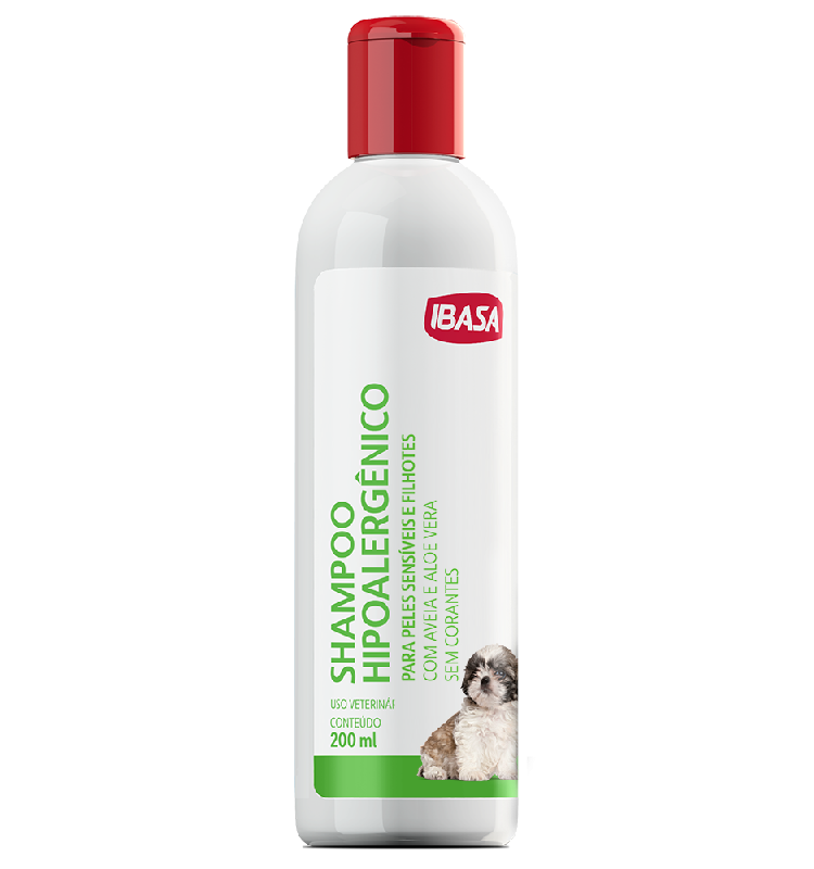 Shampoo Hipoalergénico Pieles Sensibles con Avena y Aloe Vera para Perros y Gatos Ibasa 200ml