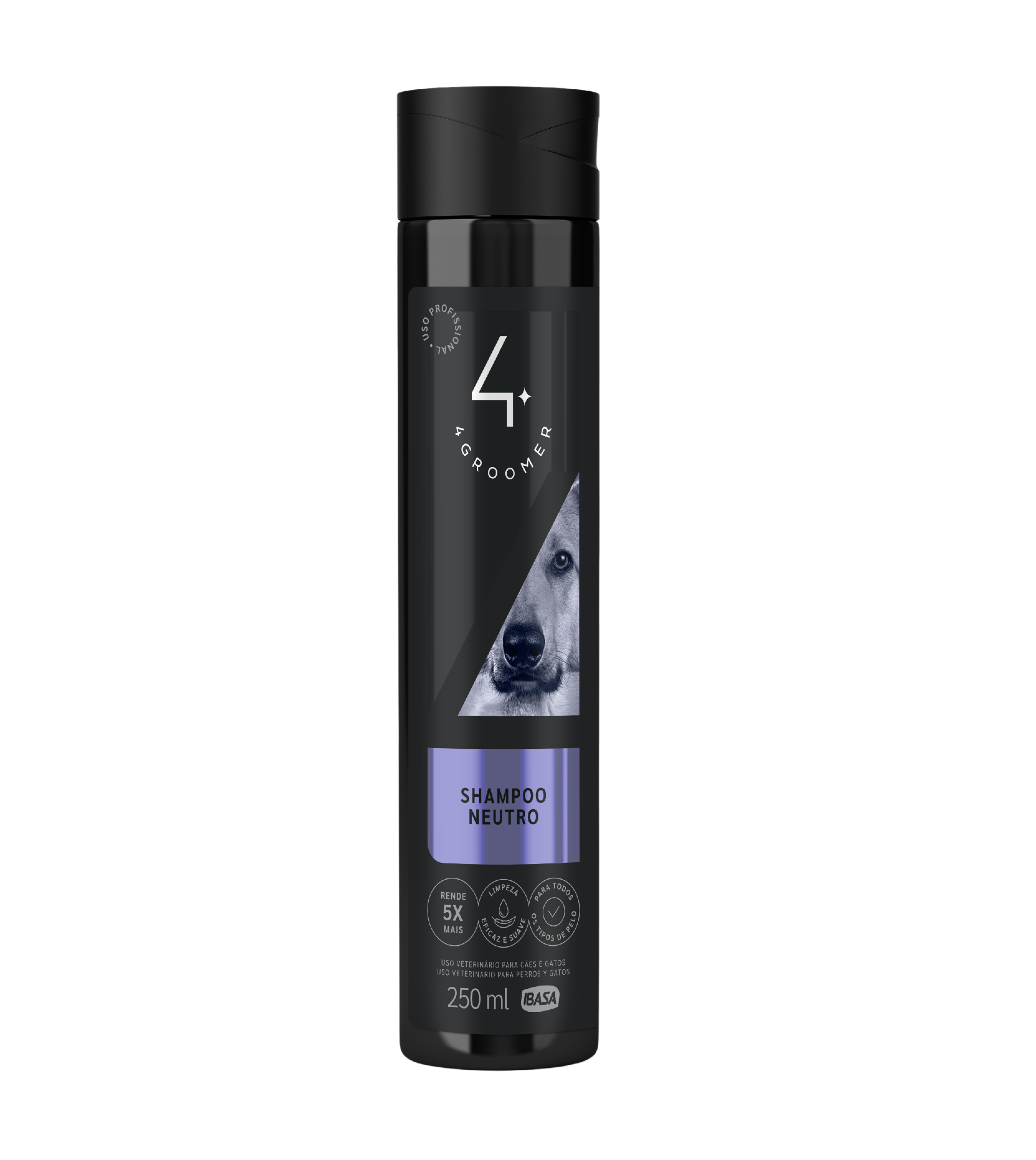 Shampoo Neutro Concentrado para Perros y Gatos 4Groomer-Ibasa 250ml