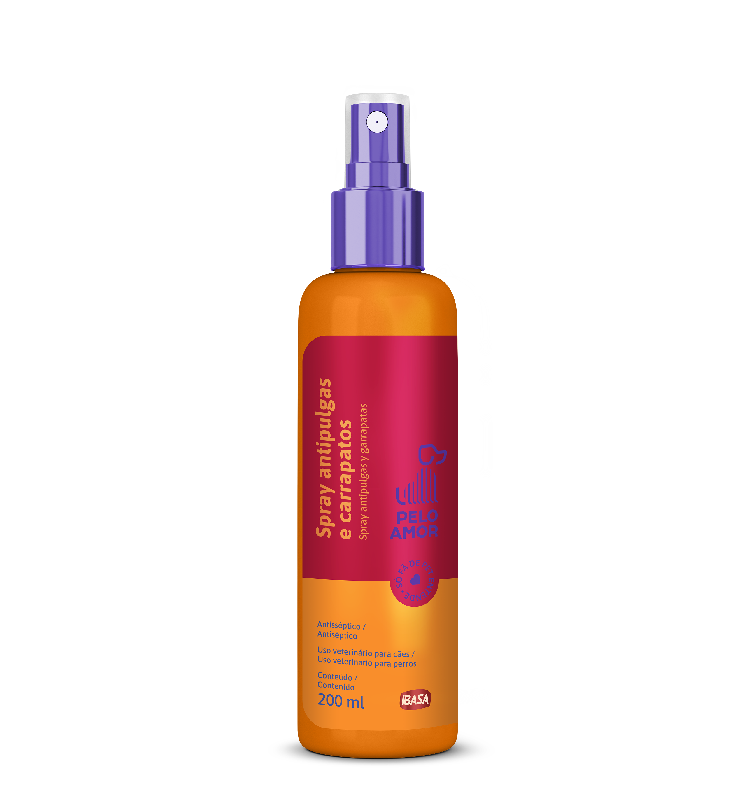 Spray Antipulgas y Garrapatas para Perros Pelo Amor-Ibasa 200ml