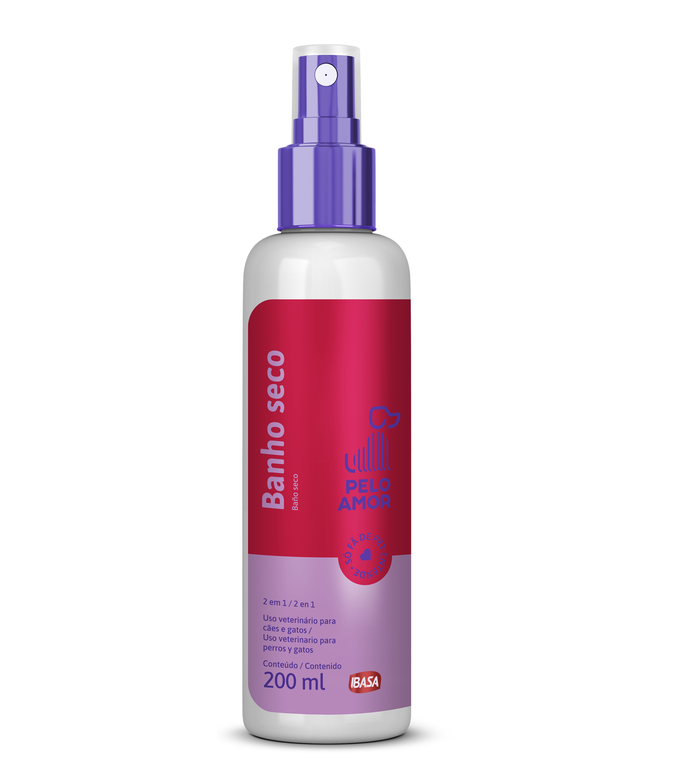 Baño Seco Higienizante y Neutralizador de Olores para Perros y Gatos Pelo Amor-Ibasa 200ml