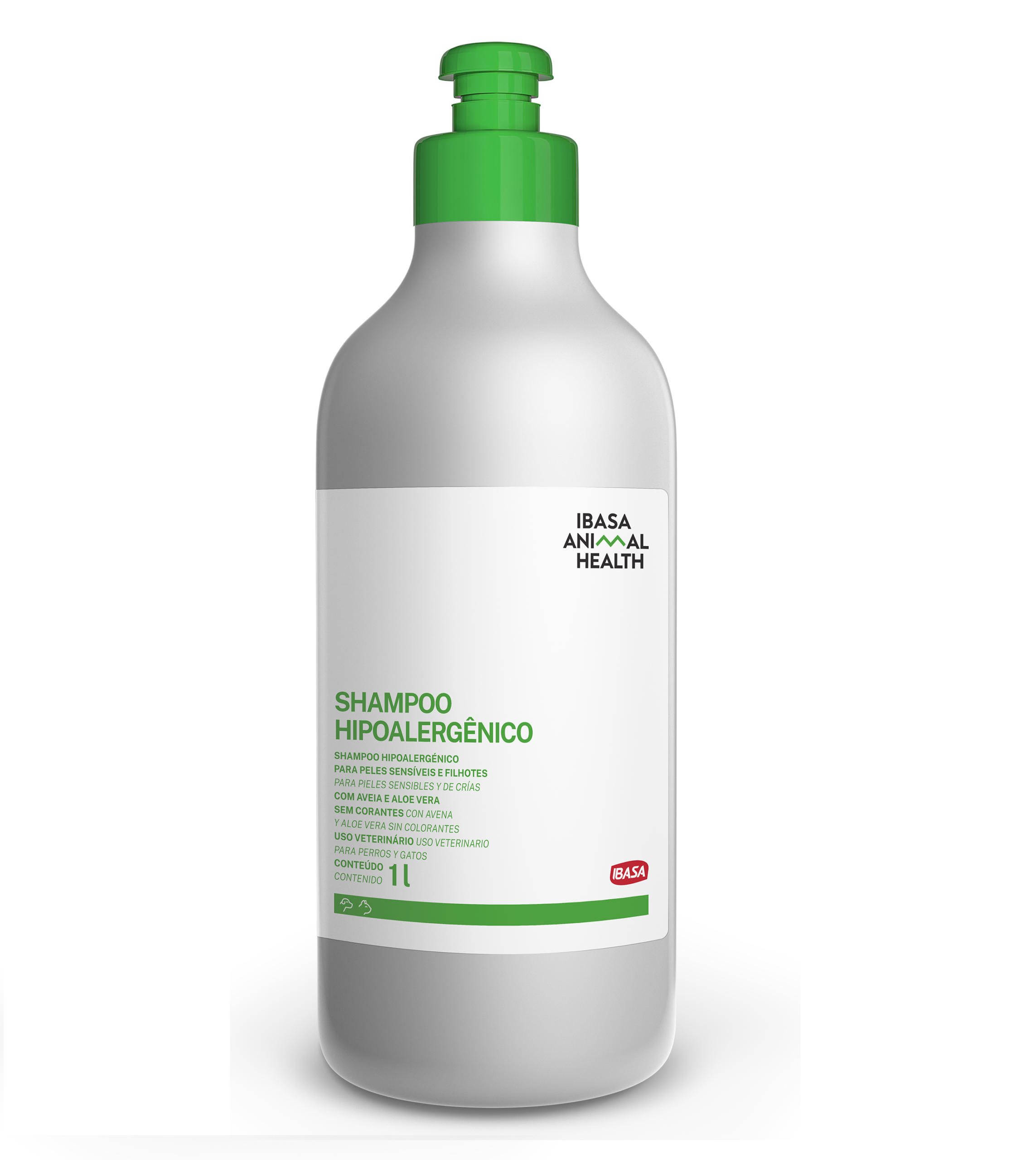 Shampoo Hipoalergénico Pieles Sensibles con Avena y Aloe Vera para Perros y Gatos – Ibasa 1L
