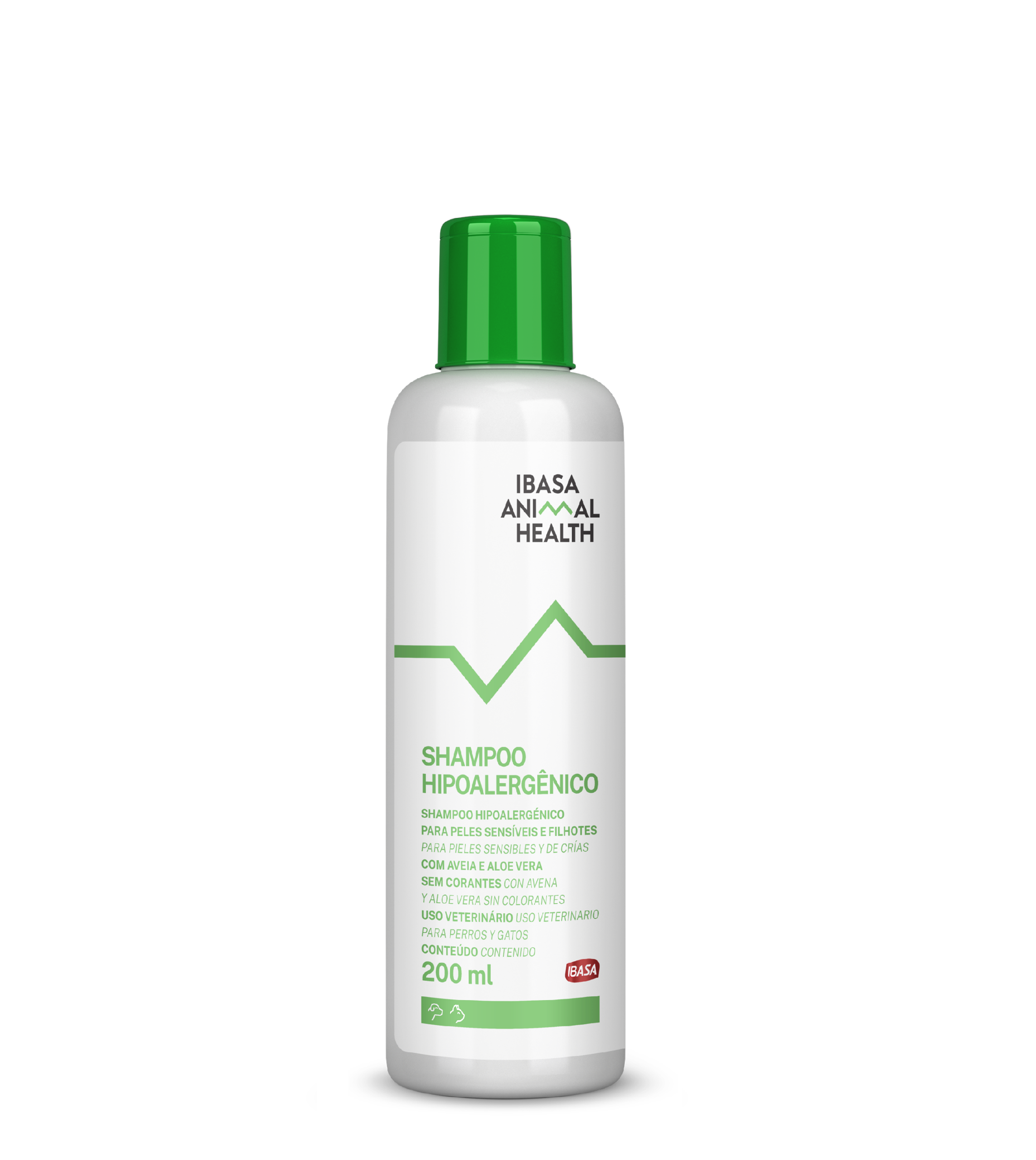 Shampoo Hipoalergénico Pieles Sensibles con Avena y Aloe Vera para Perros y Gatos – Ibasa 200ml